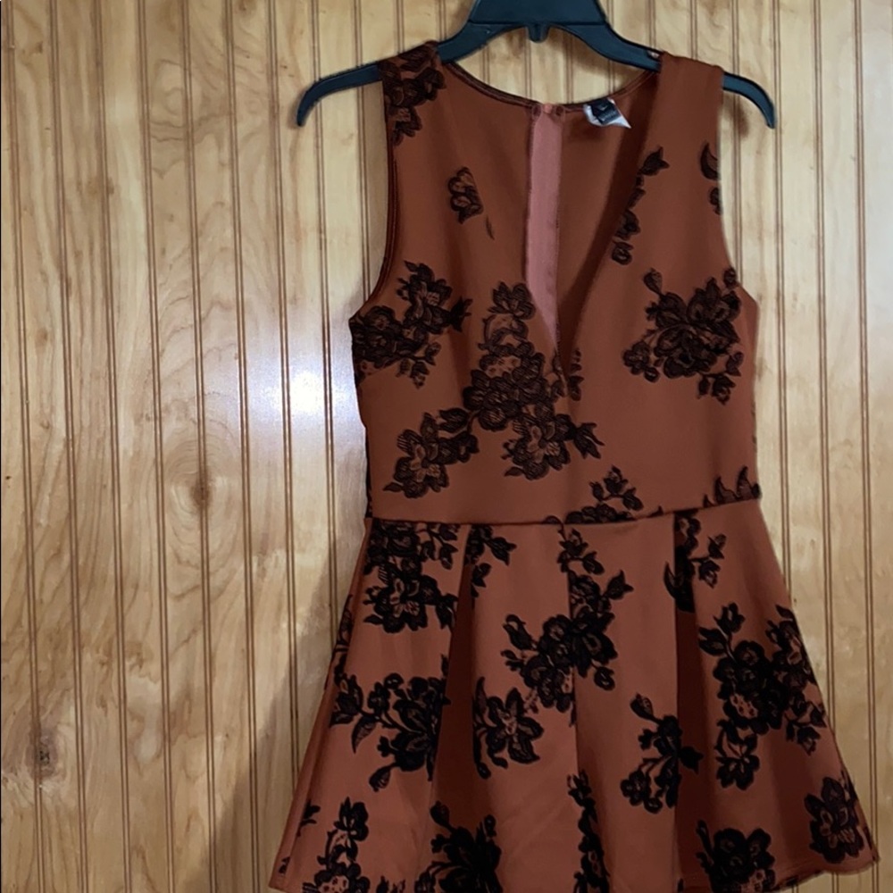 Rust with velvet flowers romper